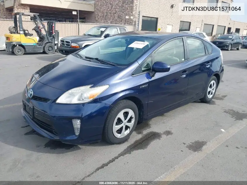 JTDKN3DU8C1571064 2012 Toyota Prius Three
