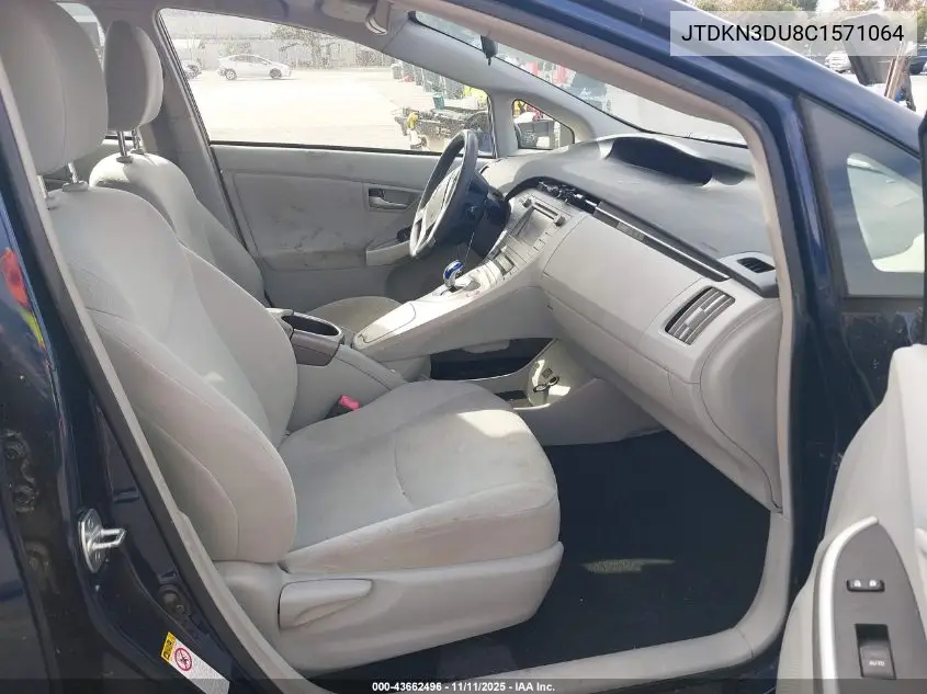 JTDKN3DU8C1571064 2012 Toyota Prius Three
