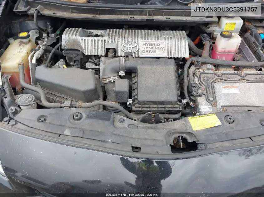 JTDKN3DU3C5391757 2012 Toyota Prius Two