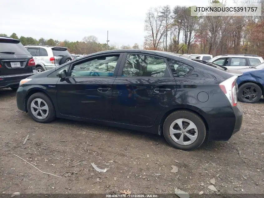 JTDKN3DU3C5391757 2012 Toyota Prius Two