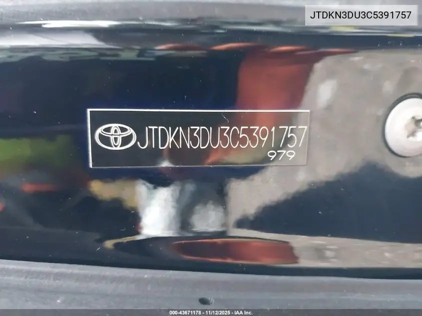 JTDKN3DU3C5391757 2012 Toyota Prius Two