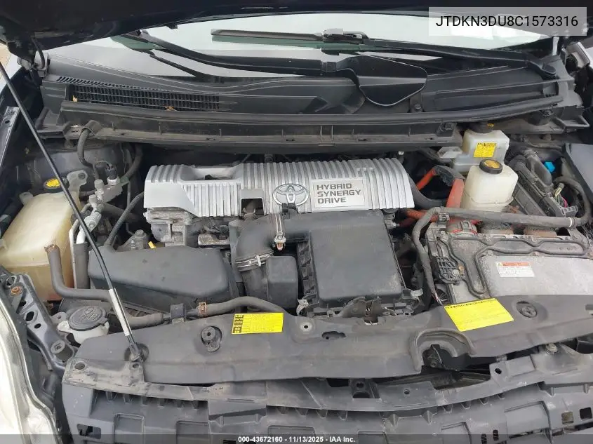 JTDKN3DU8C1573316 2012 Toyota Prius