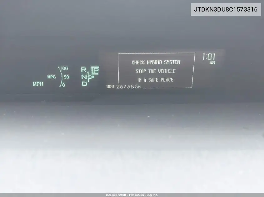 JTDKN3DU8C1573316 2012 Toyota Prius