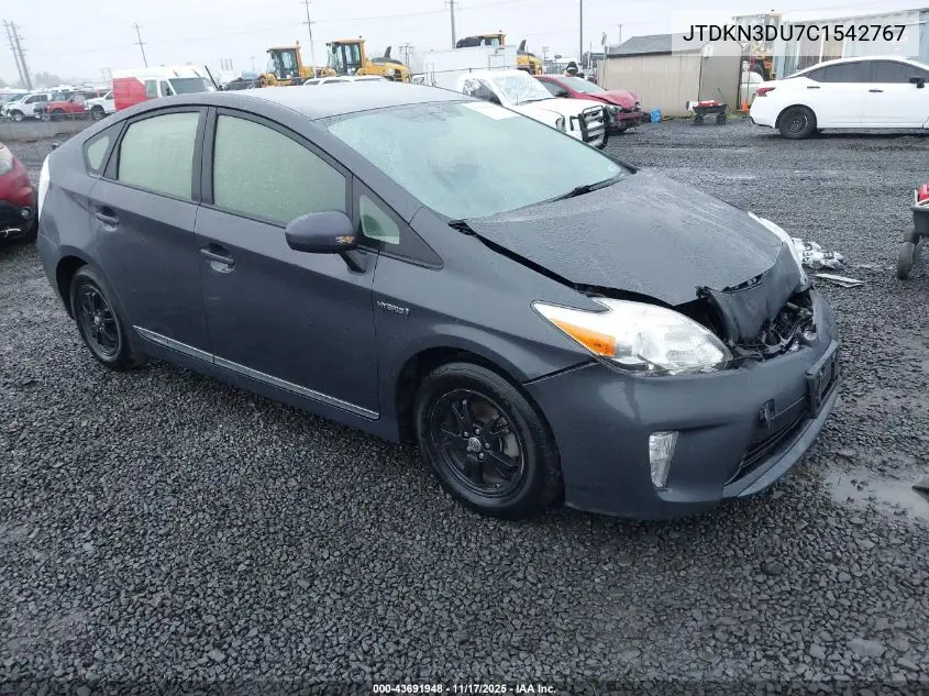 JTDKN3DU7C1542767 2012 Toyota Prius Four