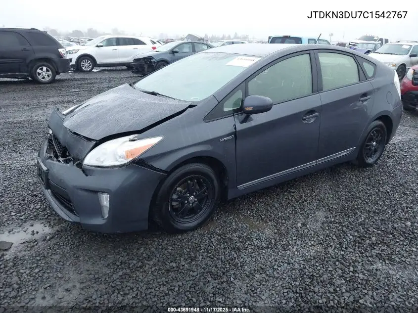 JTDKN3DU7C1542767 2012 Toyota Prius Four