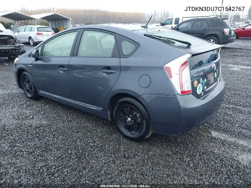 JTDKN3DU7C1542767 2012 Toyota Prius Four