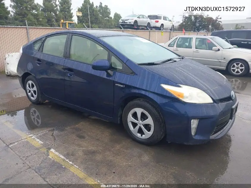 JTDKN3DUXC1572927 2012 Toyota Prius Three