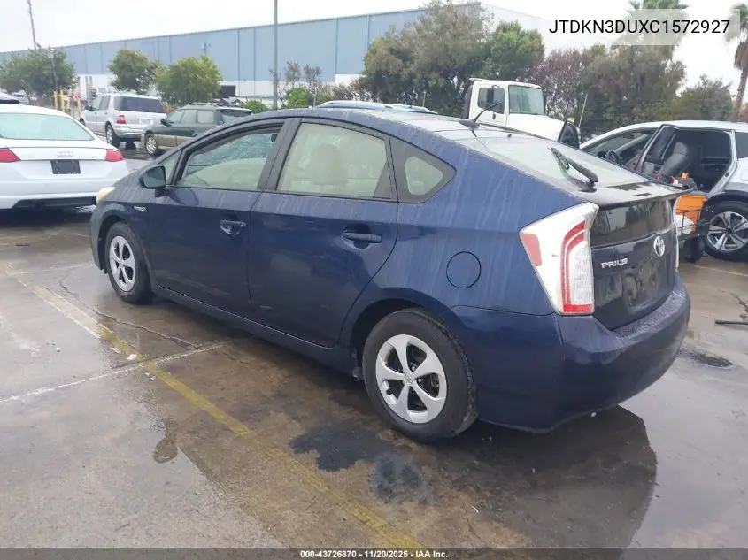 JTDKN3DUXC1572927 2012 Toyota Prius Three