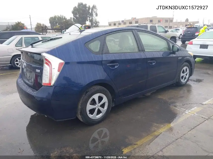 JTDKN3DUXC1572927 2012 Toyota Prius Three
