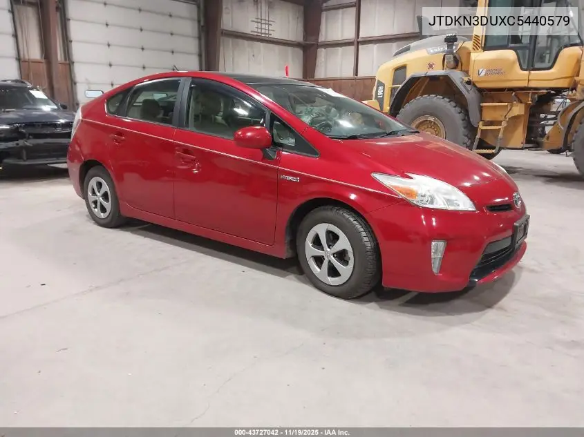 JTDKN3DUXC5440579 2012 Toyota Prius Three