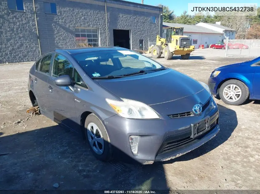 JTDKN3DU8C5432738 2012 Toyota Prius Two