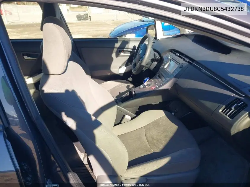 JTDKN3DU8C5432738 2012 Toyota Prius Two