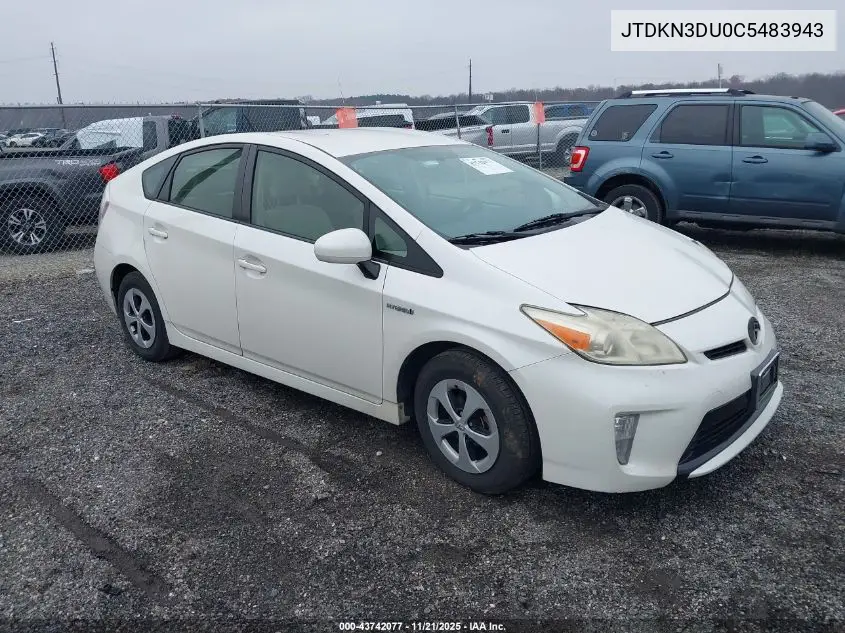 JTDKN3DU0C5483943 2012 Toyota Prius Two