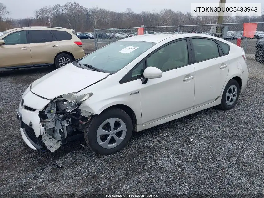JTDKN3DU0C5483943 2012 Toyota Prius Two