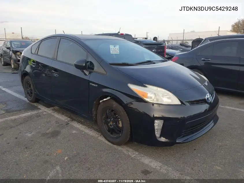 JTDKN3DU9C5429248 2012 Toyota Prius Three