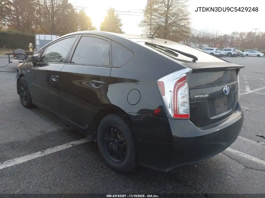JTDKN3DU9C5429248 2012 Toyota Prius Three