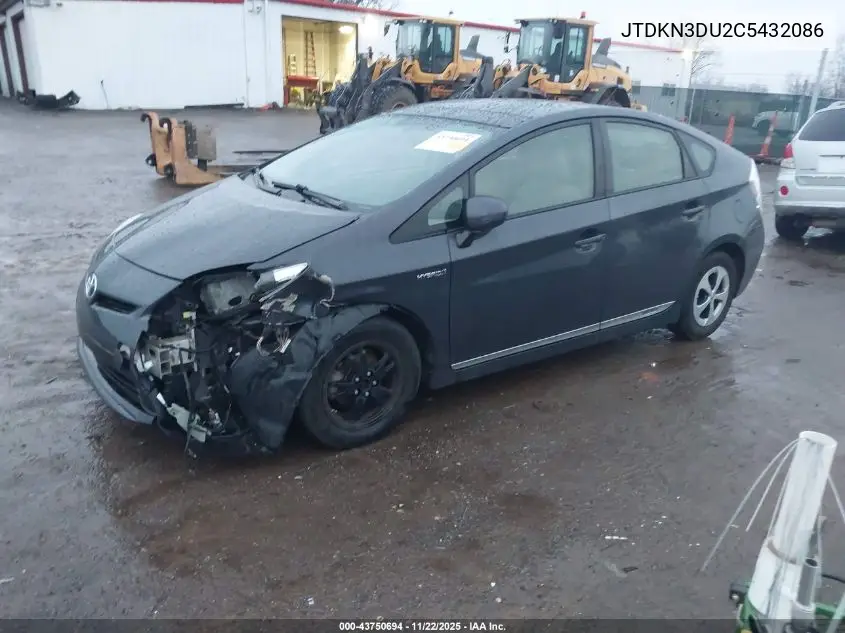 JTDKN3DU2C5432086 2012 Toyota Prius Three