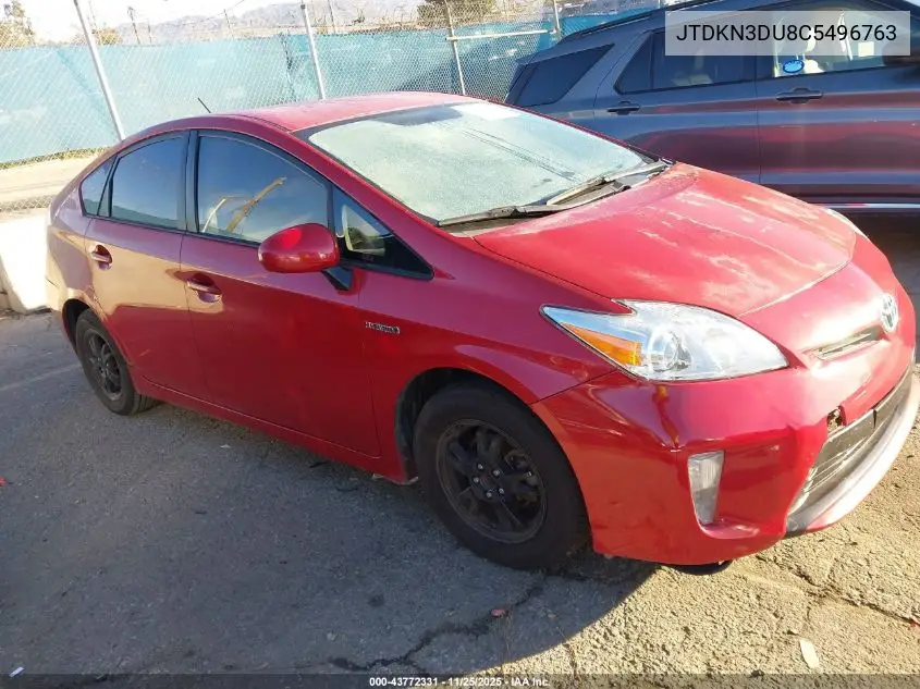 JTDKN3DU8C5496763 2012 Toyota Prius Three