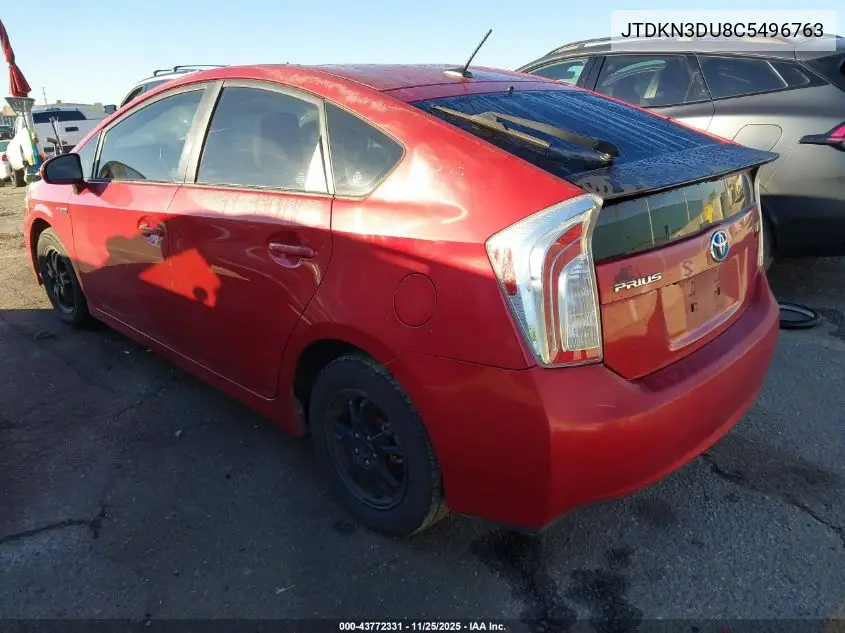 JTDKN3DU8C5496763 2012 Toyota Prius Three