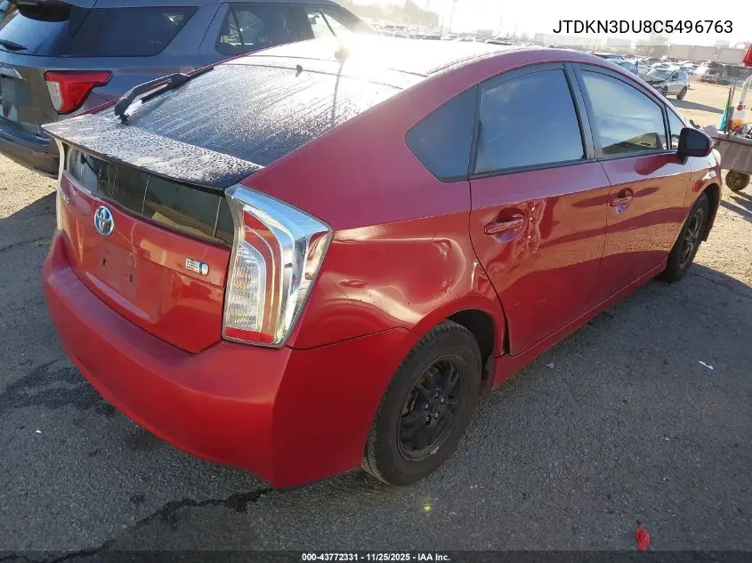 JTDKN3DU8C5496763 2012 Toyota Prius Three