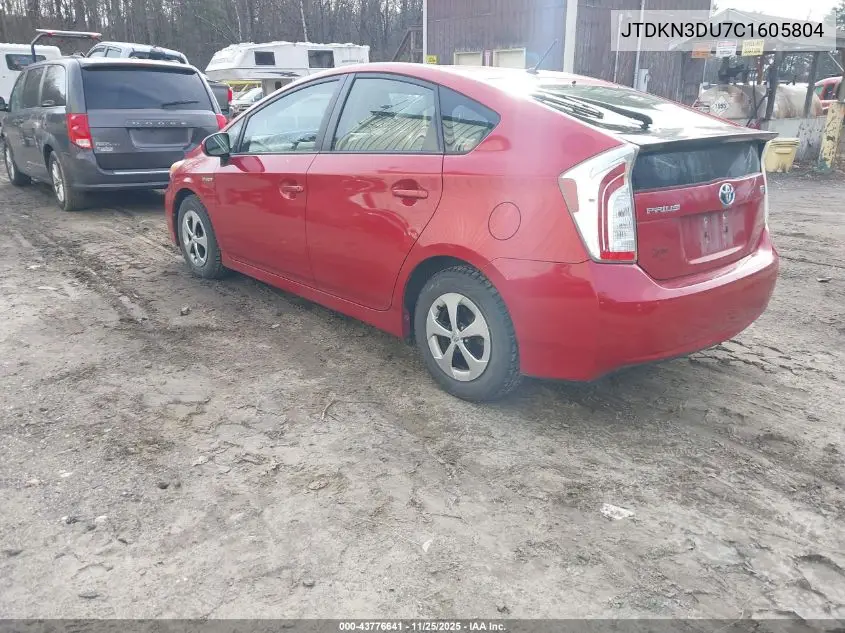 JTDKN3DU7C1605804 2012 Toyota Prius Two