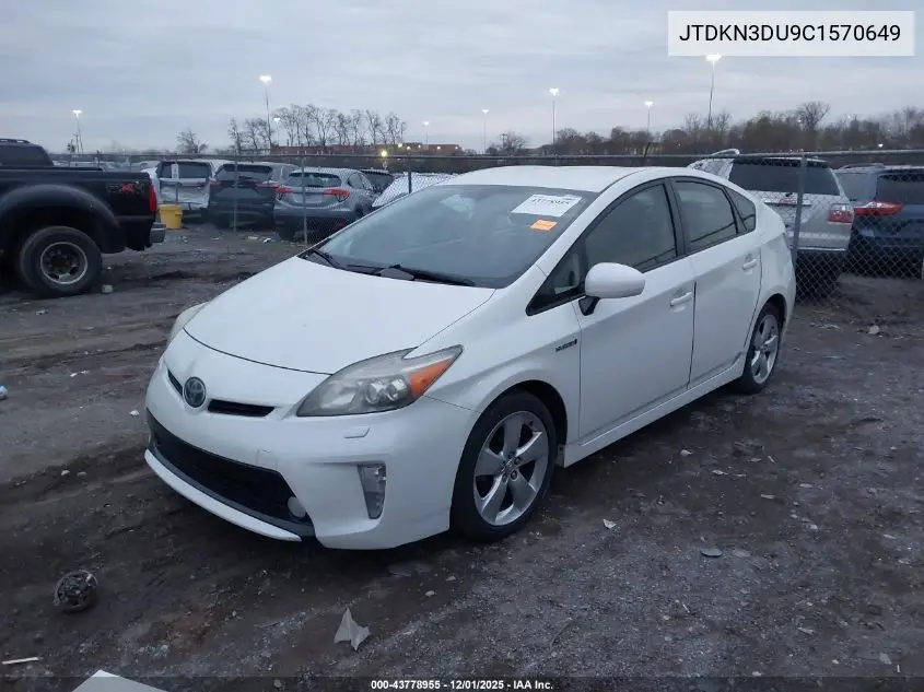 JTDKN3DU9C1570649 2012 Toyota Prius Five