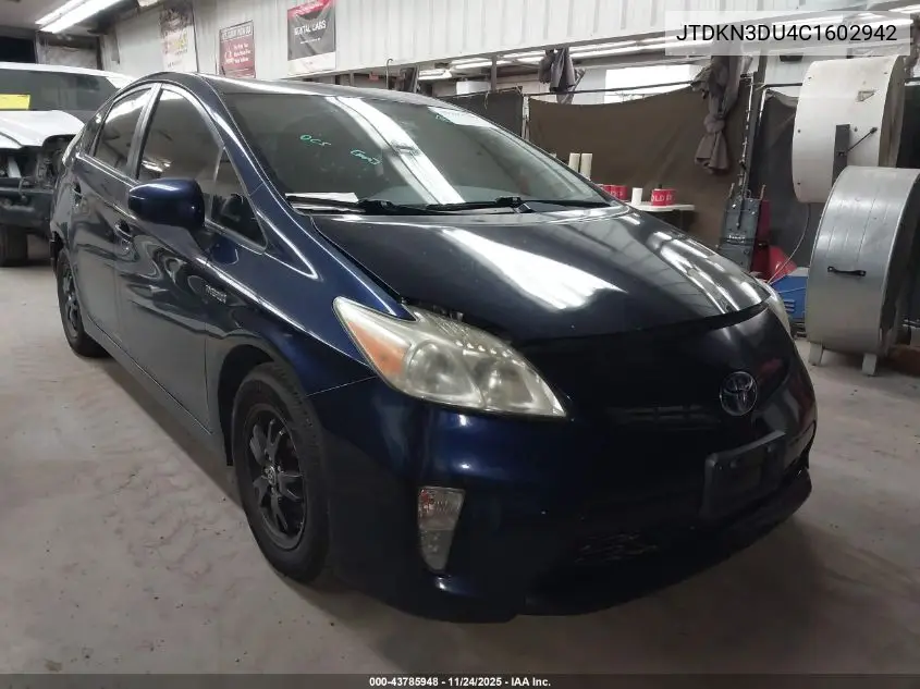 JTDKN3DU4C1602942 2012 Toyota Prius Two