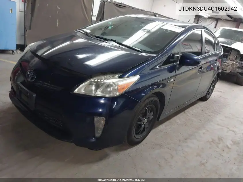 JTDKN3DU4C1602942 2012 Toyota Prius Two