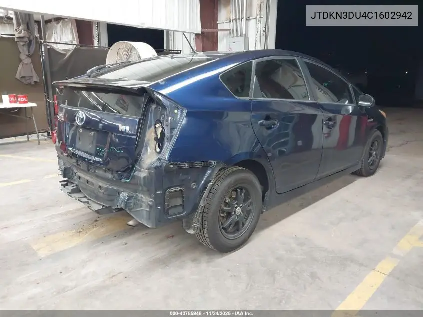 JTDKN3DU4C1602942 2012 Toyota Prius Two