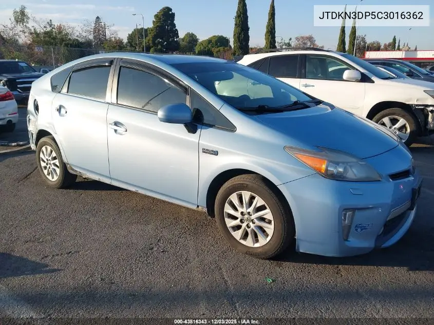 JTDKN3DP5C3016362 2012 Toyota Prius Plug-In Advanced
