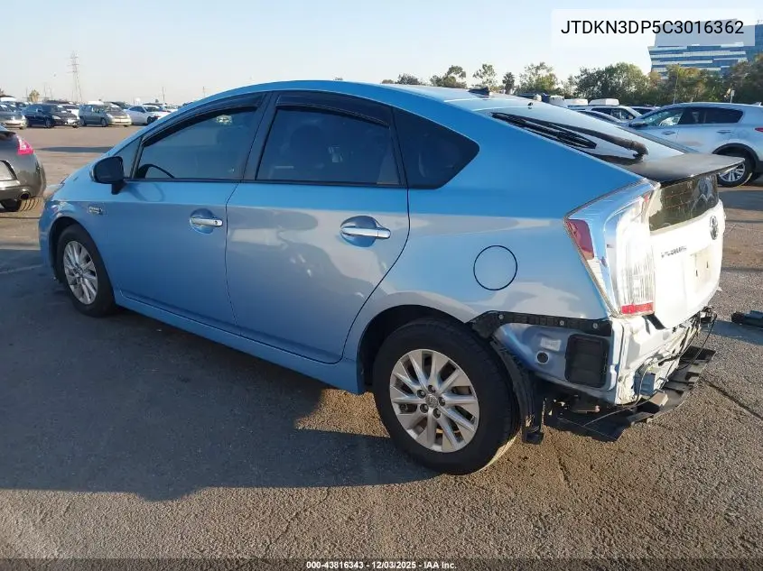JTDKN3DP5C3016362 2012 Toyota Prius Plug-In Advanced