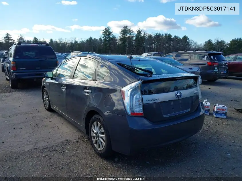 JTDKN3DP5C3017141 2012 Toyota Prius Plug-In Advanced