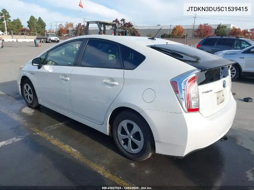 JTDKN3DU5C1539415 2012 Toyota Prius Three
