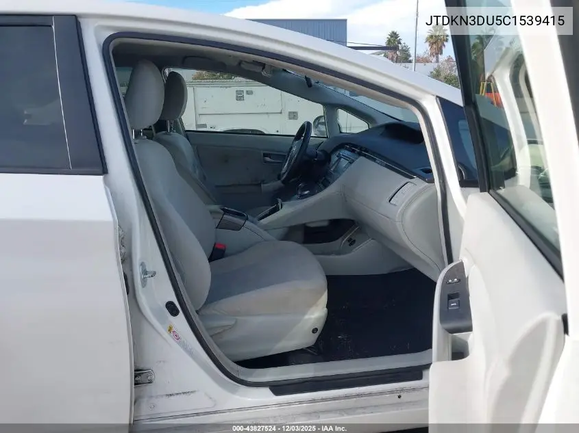 JTDKN3DU5C1539415 2012 Toyota Prius Three