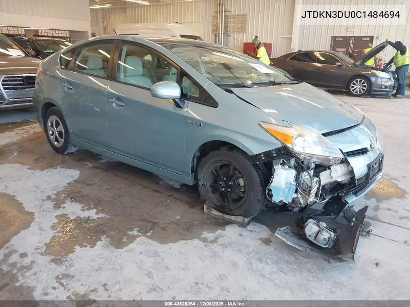 JTDKN3DU0C1484694 2012 Toyota Prius Three