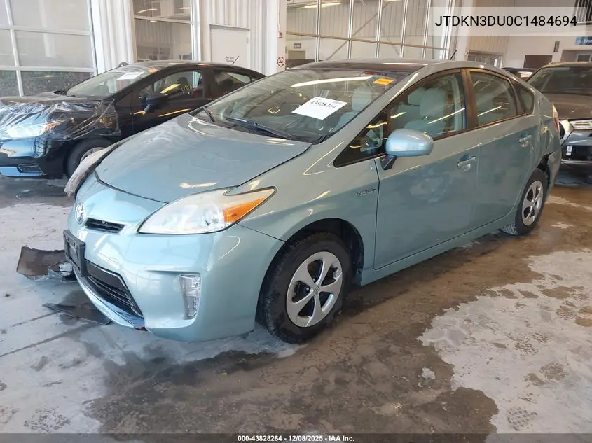 JTDKN3DU0C1484694 2012 Toyota Prius Three