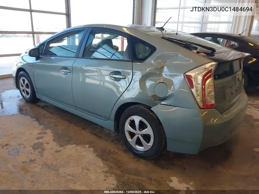 JTDKN3DU0C1484694 2012 Toyota Prius Three