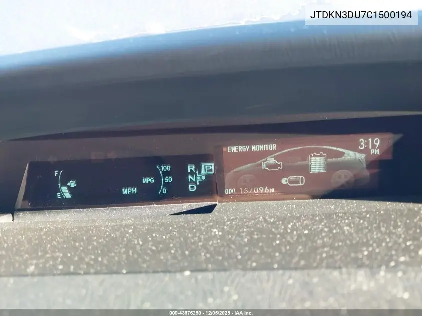 JTDKN3DU7C1500194 2012 Toyota Prius Two