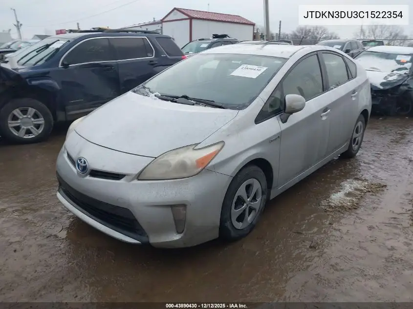 JTDKN3DU3C1522354 2012 Toyota Prius Two