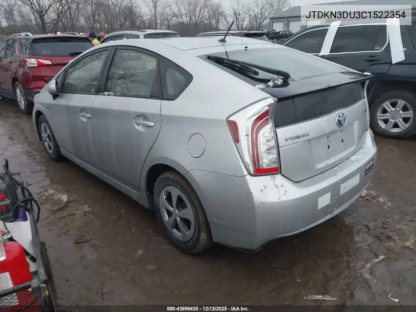 JTDKN3DU3C1522354 2012 Toyota Prius Two