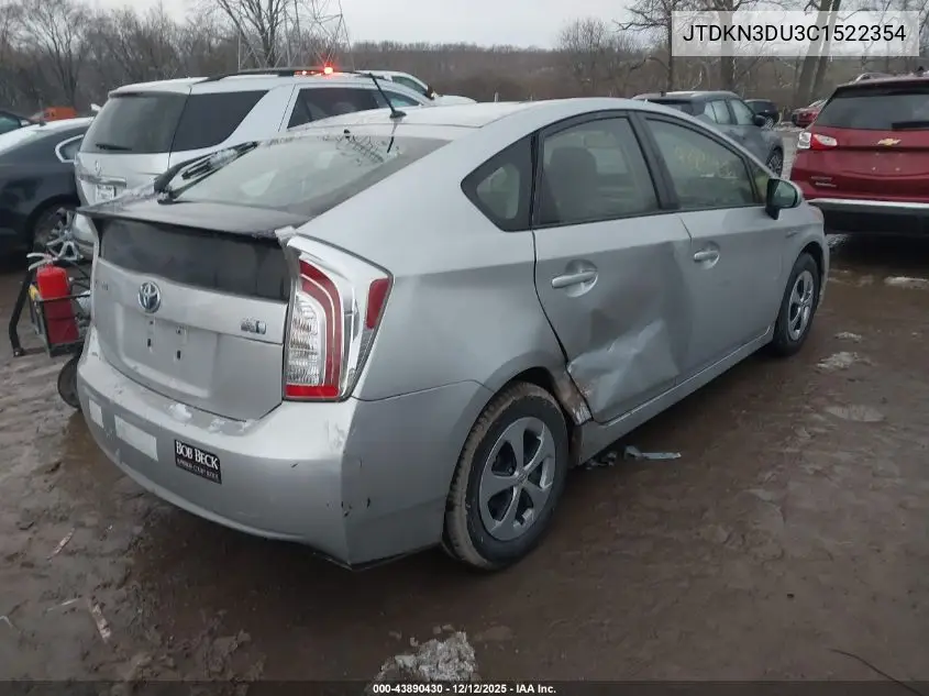 JTDKN3DU3C1522354 2012 Toyota Prius Two