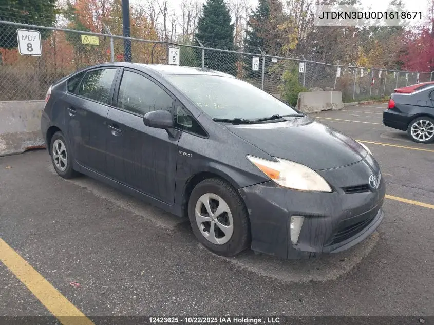 JTDKN3DU0D1618671 2013 Toyota Prius