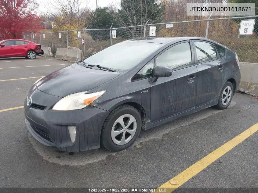 JTDKN3DU0D1618671 2013 Toyota Prius