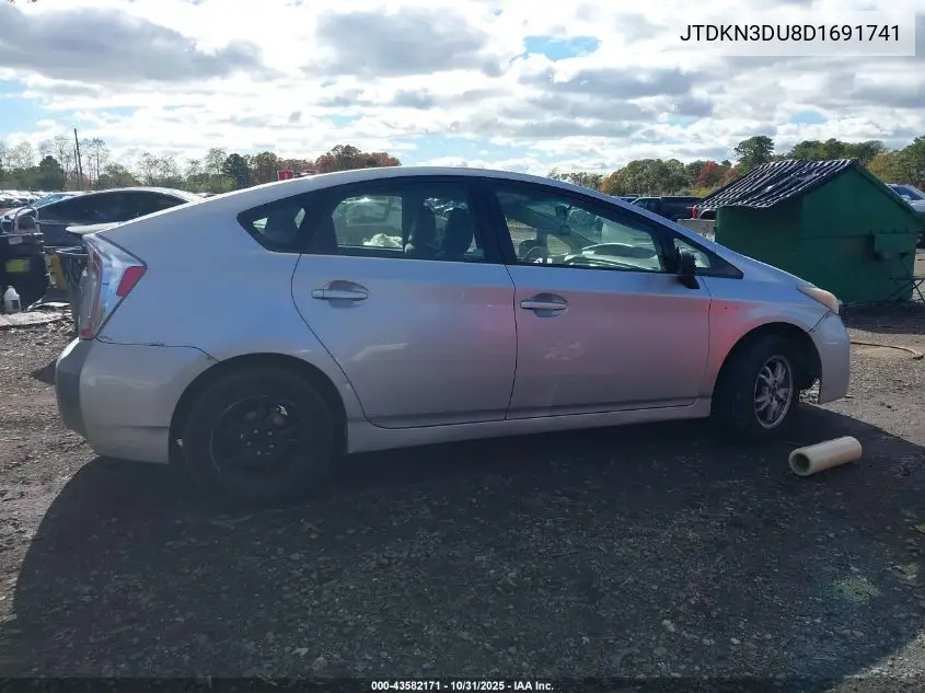 JTDKN3DU8D1691741 2013 Toyota Prius Three