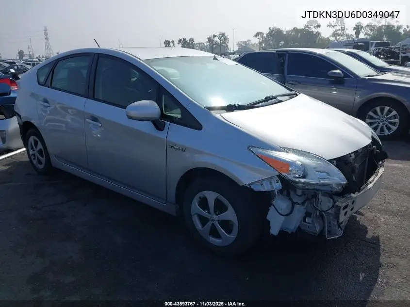 JTDKN3DU6D0349047 2013 Toyota Prius Three