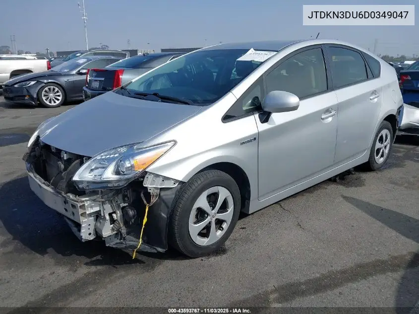 JTDKN3DU6D0349047 2013 Toyota Prius Three