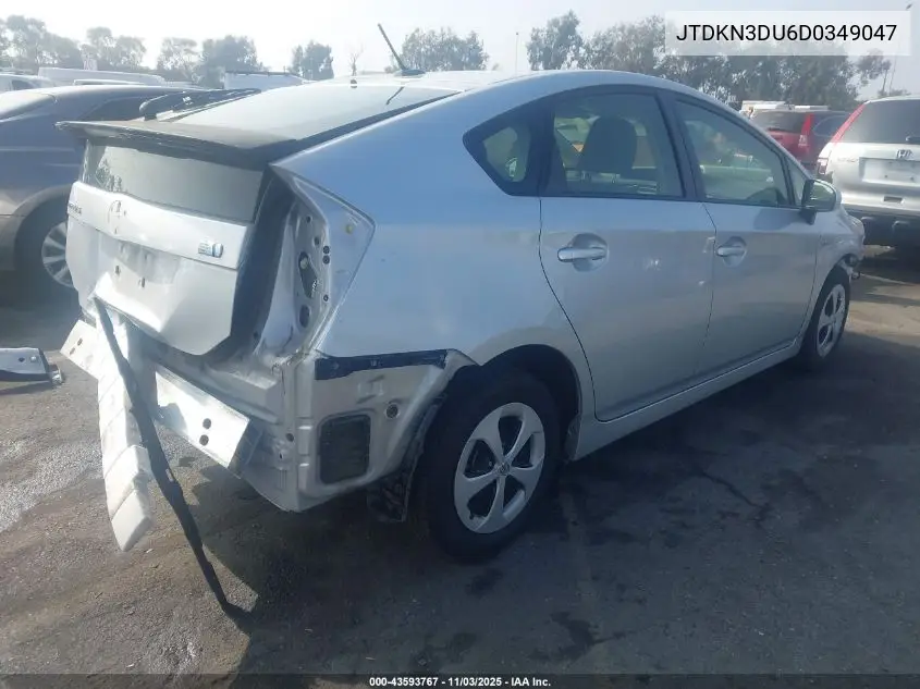JTDKN3DU6D0349047 2013 Toyota Prius Three