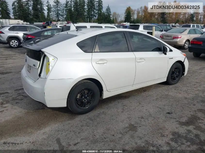 JTDKN3DU4D0342825 2013 Toyota Prius Three