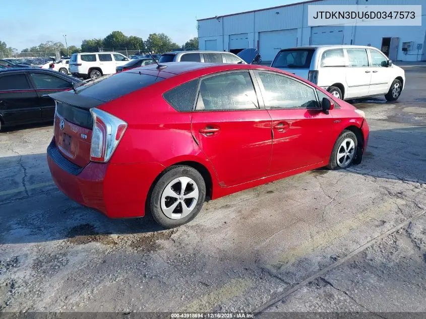 JTDKN3DU6D0347573 2013 Toyota Prius Four