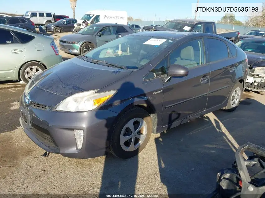 JTDKN3DU7D5635198 2013 Toyota Prius Two